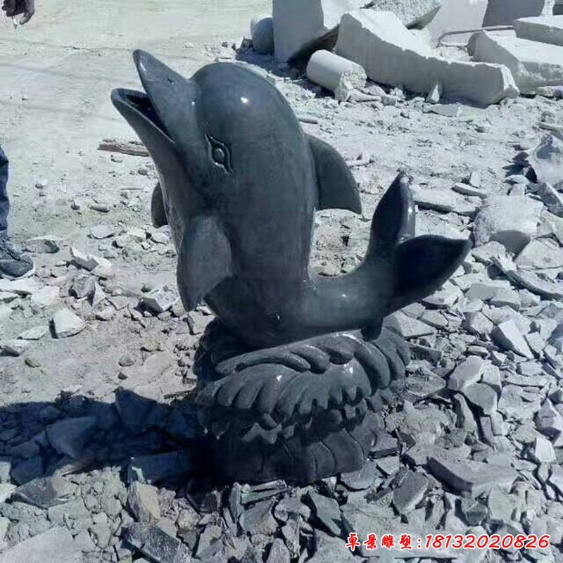 青石海豚石雕，动物石雕 (2)