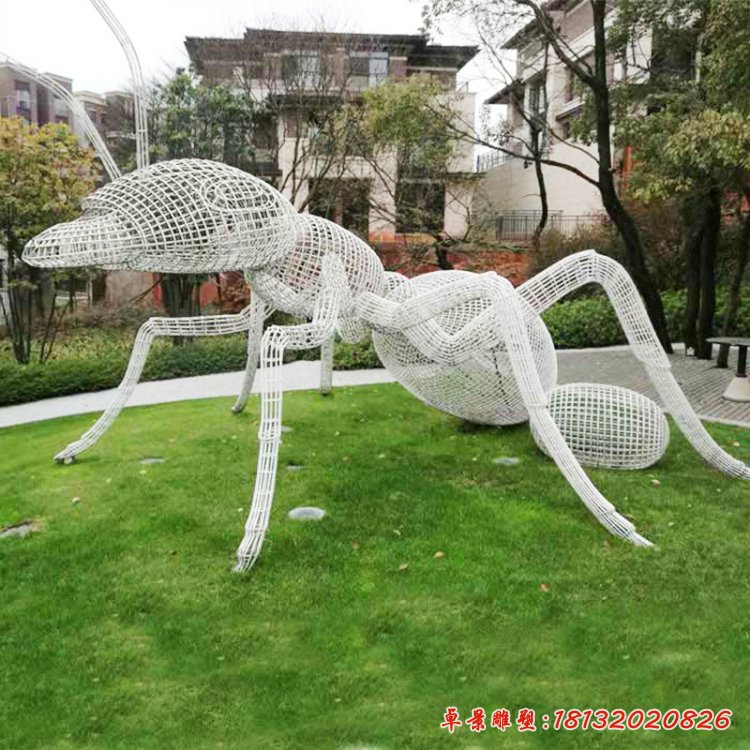 户外不锈钢镂空蚂蚁雕塑城市广场酒店小区草地昆虫动物景观摆件100904