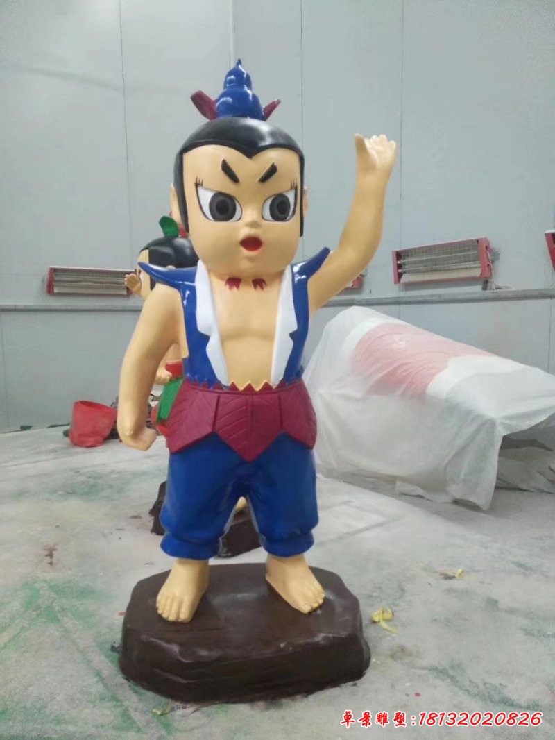 玻璃钢卡通葫芦娃-蓝娃