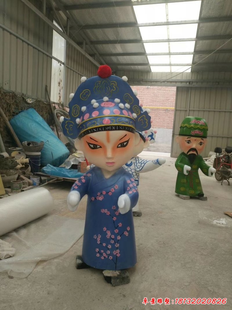 玻璃钢卡通人物戏曲雕塑