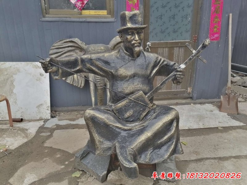 演奏马头琴人物铜雕