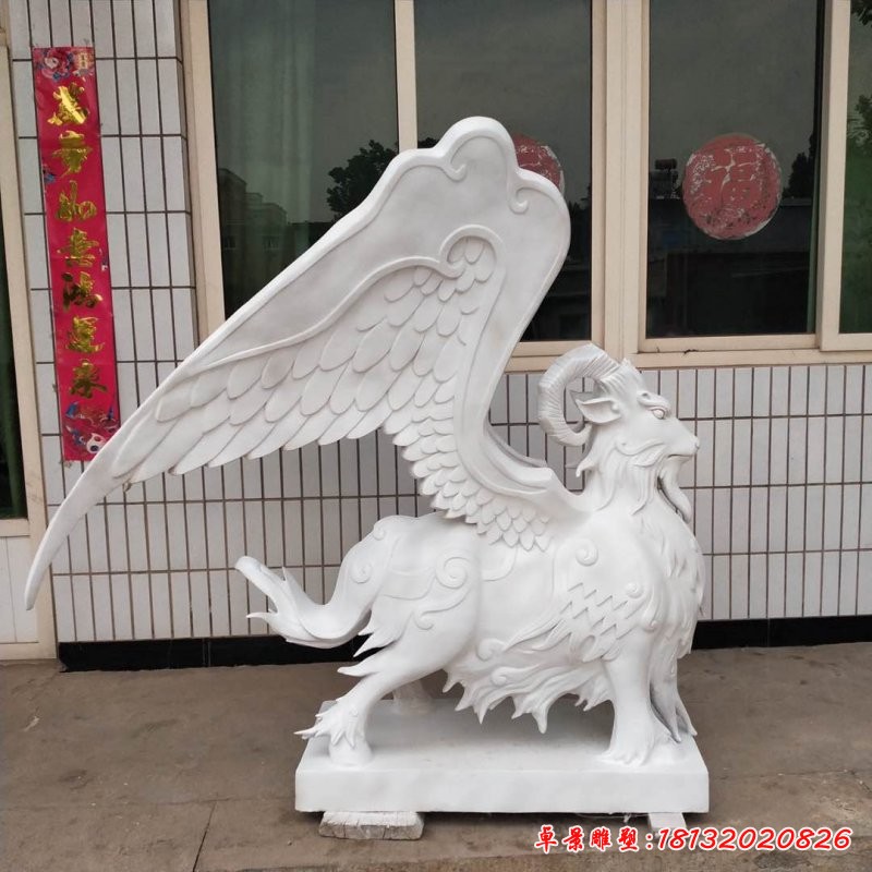 玻璃钢白泽神兽雕塑