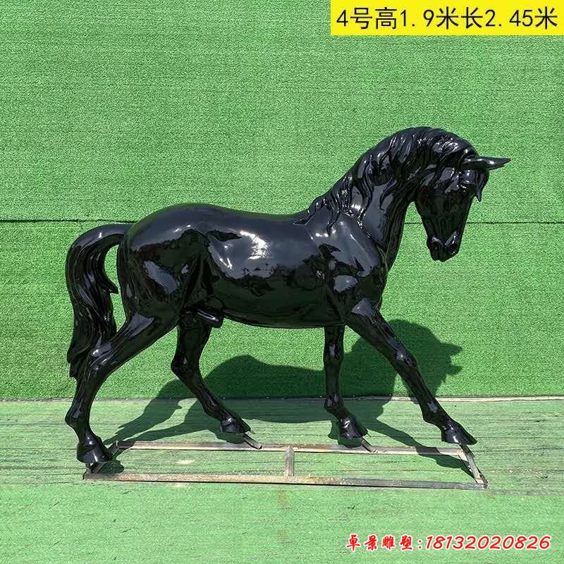 玻璃钢仿真动物黑马雕塑
