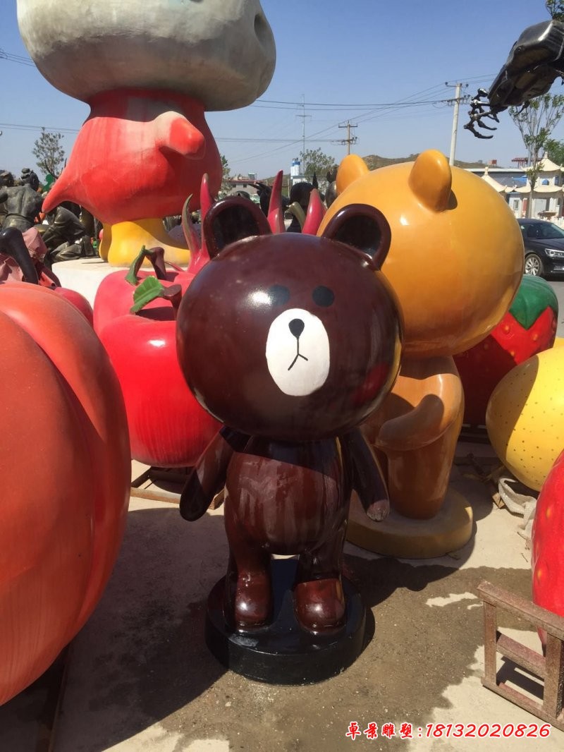 玻璃钢布朗熊雕塑