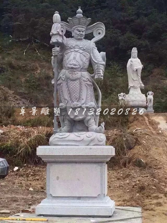 大理石四大天王寺庙佛像石雕 (2)