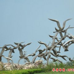 不锈钢动物抽象大雁雕塑