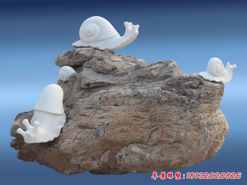 汉白玉蜗牛雕塑
