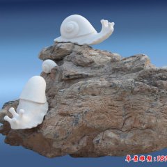 蜗牛石雕，公园汉白玉蜗牛