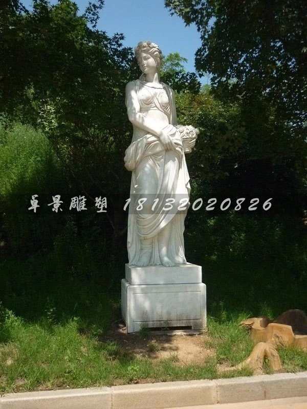 汉白玉西方美女公园人物石雕 