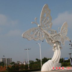 广场不锈钢蝴蝶雕塑