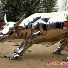 不锈钢动物华尔街牛雕塑