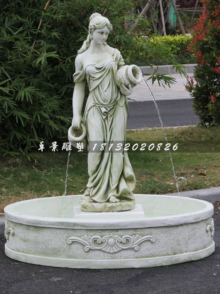 西方人物喷泉雕塑，公园景观雕塑
