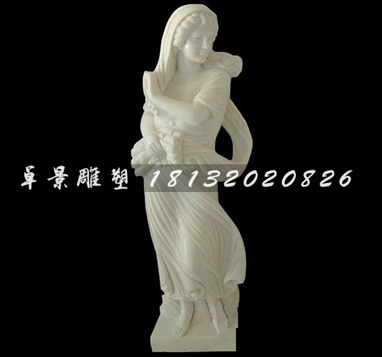 汉白玉人物雕塑，西方女人石雕