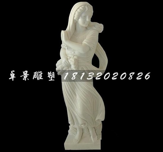 汉白玉人物雕塑,西方女人石雕