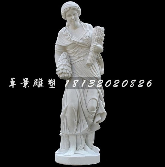 汉白玉人物雕塑，西方女人石雕
