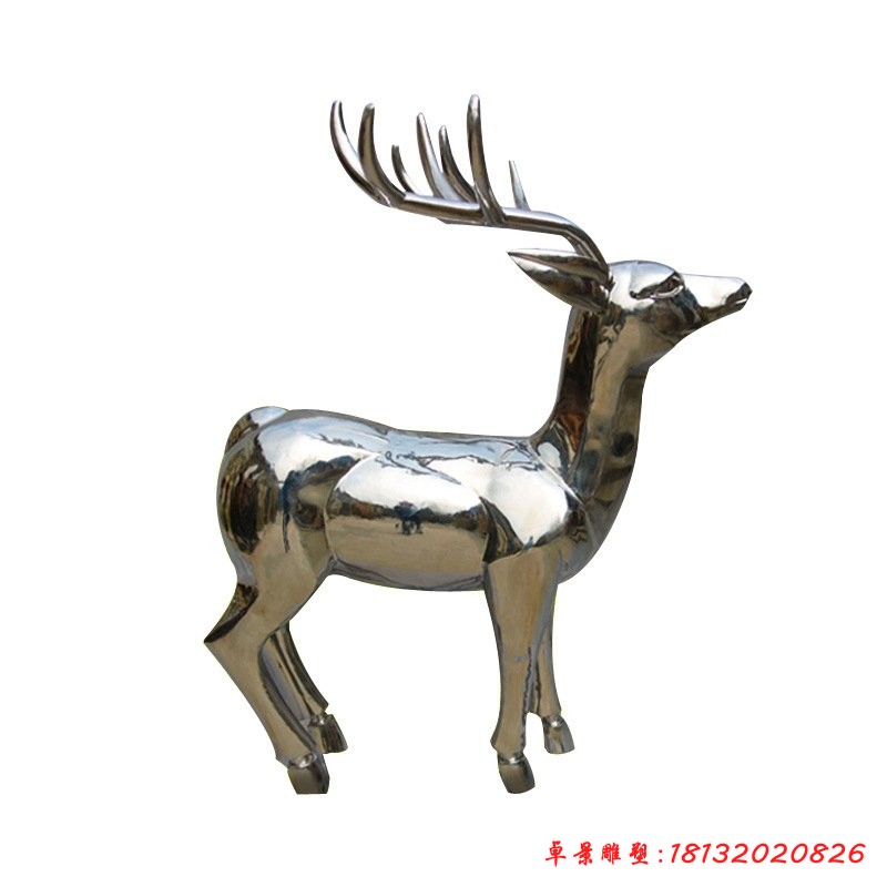 不锈钢动物小鹿雕塑