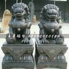 北京狮子雕塑，看门狮铜雕