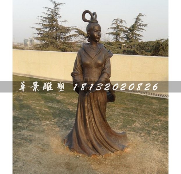 古代美女铜雕，广场古人雕塑