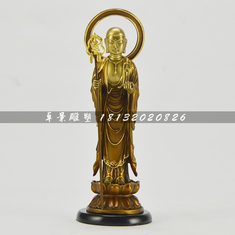 地藏菩萨铜雕，铸铜佛像雕塑