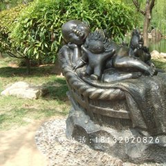 婴儿睡觉铜雕，广场人物铜雕