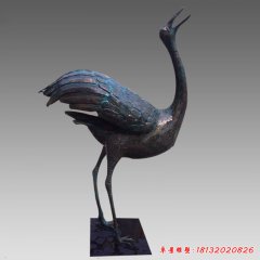 青铜丹顶鹤雕塑