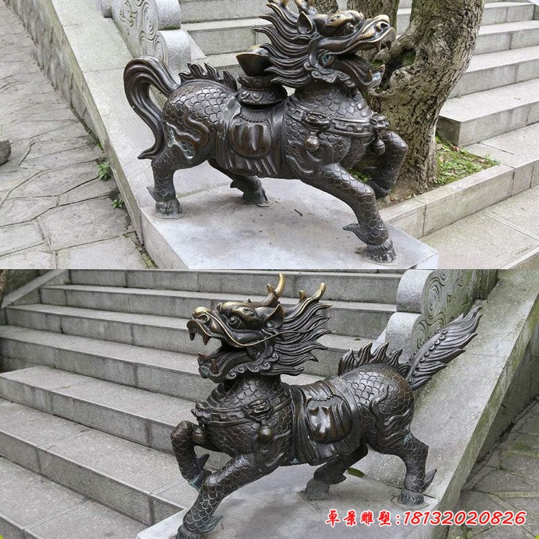 铜雕麒麟镇宅动物雕塑