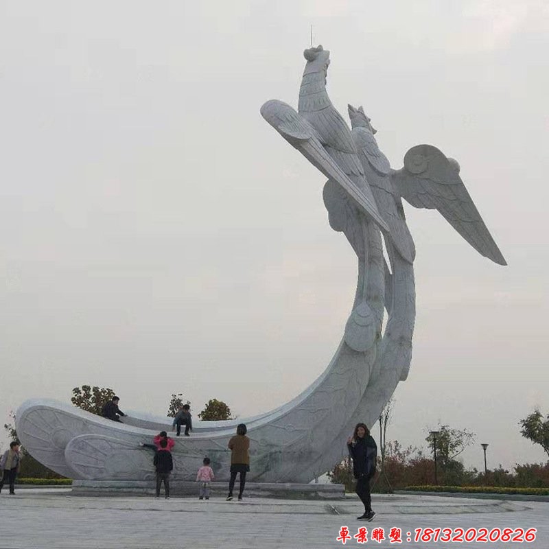 大理石大型凤凰雕塑