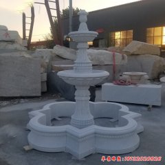 汉白玉小区双层喷泉雕塑