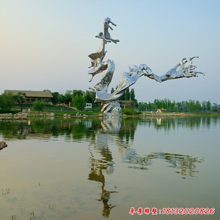 不锈钢抽象中国龙雕塑