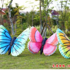 彩绘蝴蝶雕塑，玻璃钢蝴蝶雕塑