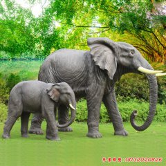 大象雕塑，玻璃钢仿真动物雕塑