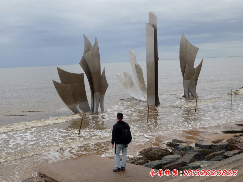 海边不锈钢抽象船帆