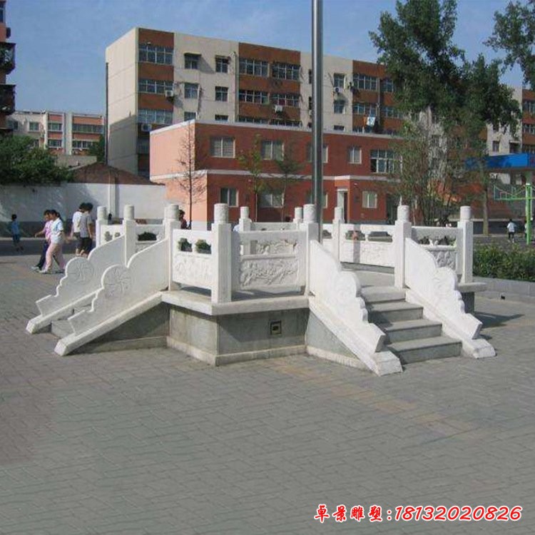 汉白玉升旗台校园景观雕塑
