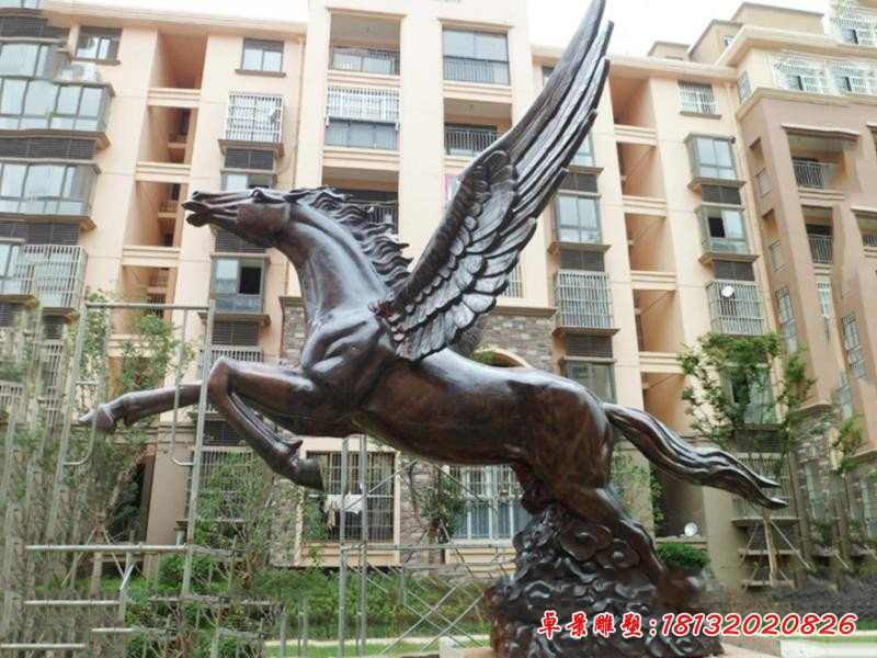 公园小区铸铜飞马雕塑