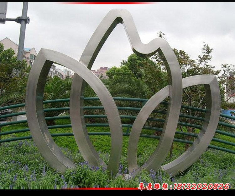 公园不锈钢抽象树叶雕塑