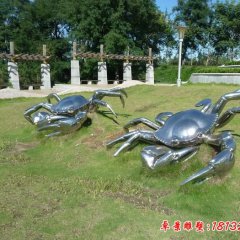 公园动物不锈钢螃蟹雕塑