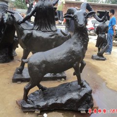 铜雕羊动物雕塑