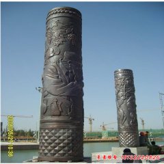 广场铜雕文化柱