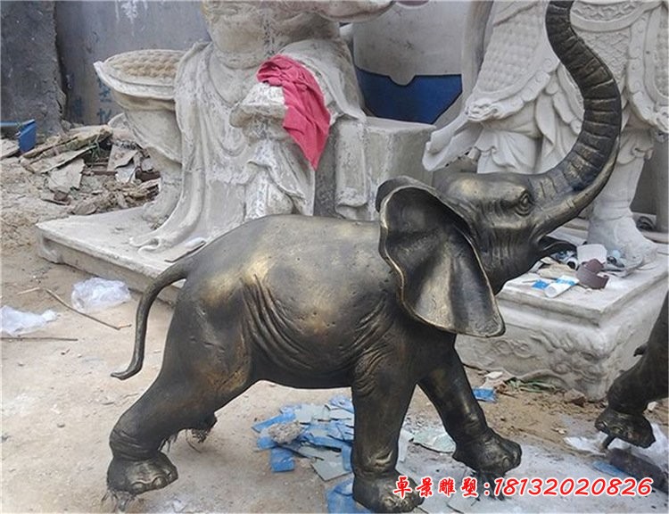 公园动物大象铜雕