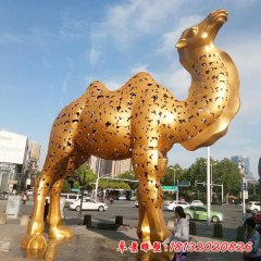不锈钢大型抽象骆驼雕塑