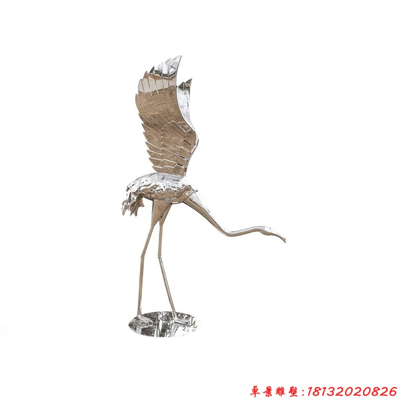 不锈钢动物火烈鸟雕塑