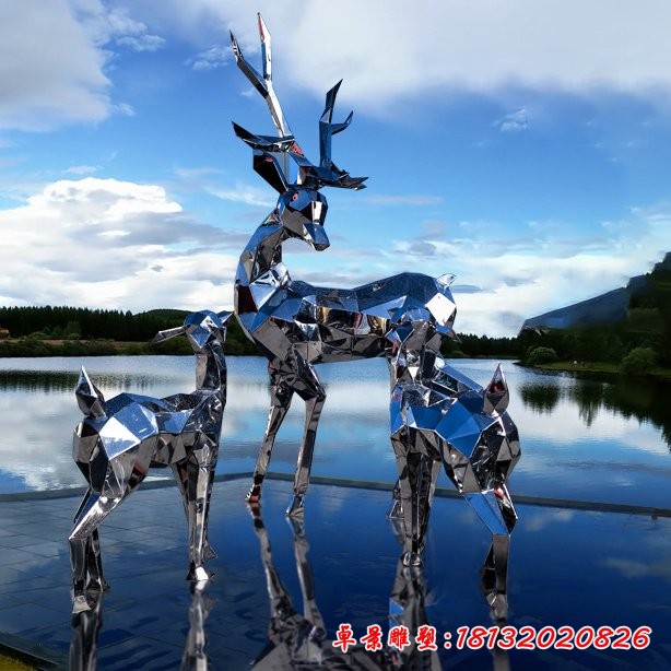 不锈钢抽象雕塑鹿