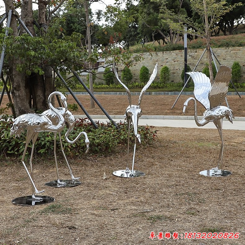 不锈钢火烈鸟雕塑