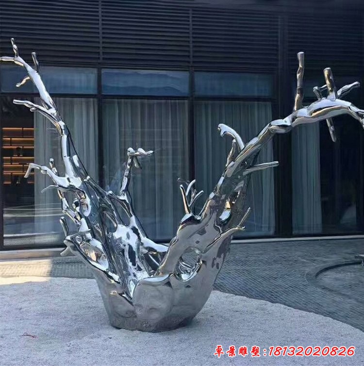 不锈钢抽象水花雕塑