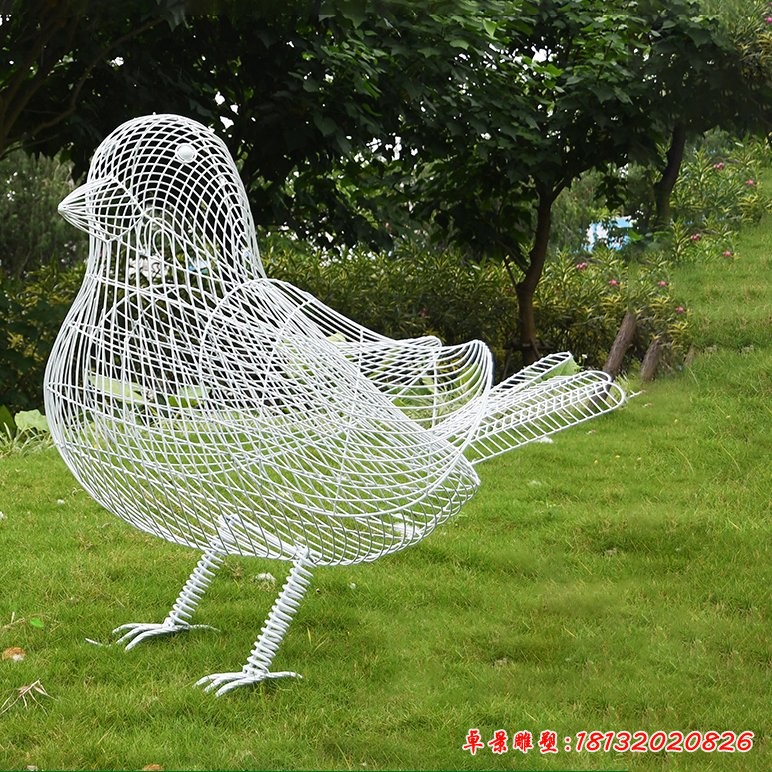 不锈钢镂空小鸟雕塑