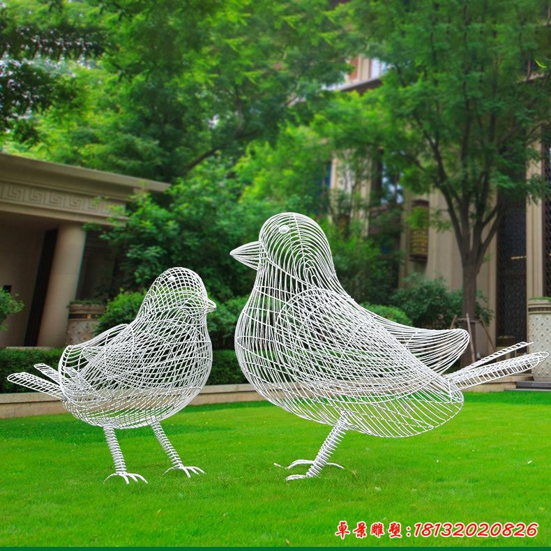 不锈钢抽象小鸟雕塑