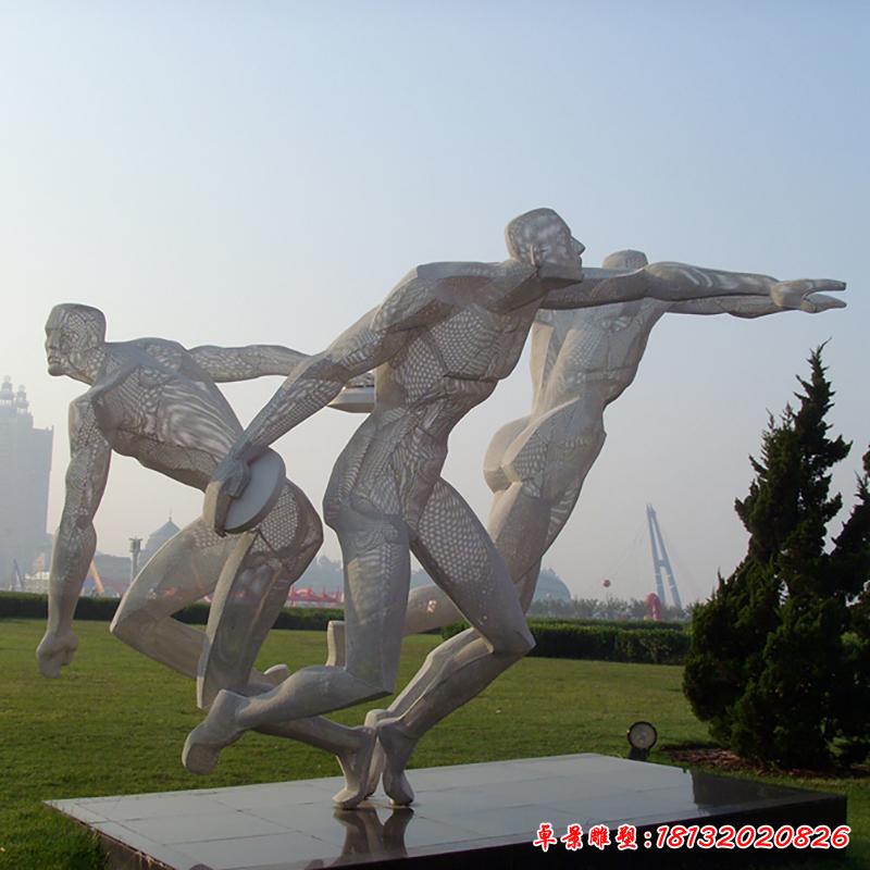 不锈钢运动人物  公园人物雕塑 (1)