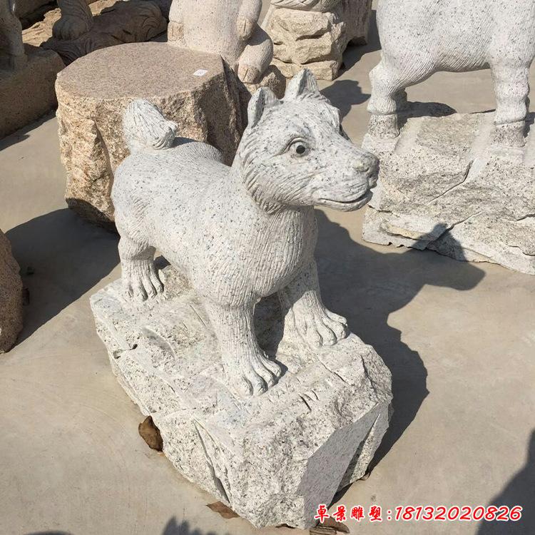 公园石雕动物狗