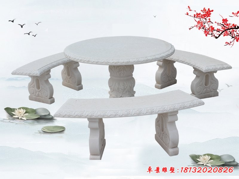 欧式圆形石桌凳