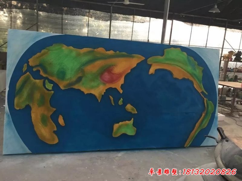 玻璃钢世界地图浮雕